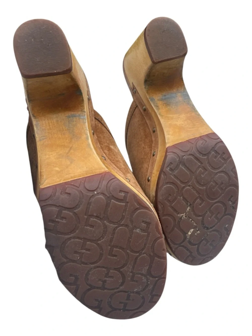 UGG Tan Chestnut Suede Slip-On Clogs with Box Size 6 EUC - Picture 8 of 13